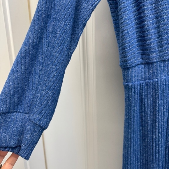 SATURDAYSUNDAY Anthropologie Blue Mariah Long Sleeve Rib Knit Maxi Dress Medium - Picture 8 of 13